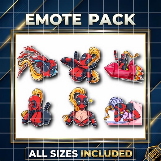 30 Lady Deadpool Emotes, M. Rivals Wanda Wilson Stickers for Twitch, Kick, Discord, and Youtube | High Resolution | Stickers - Etsy