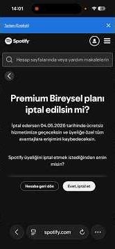 iPhone'da Spotify premium üyeliği iptal etme