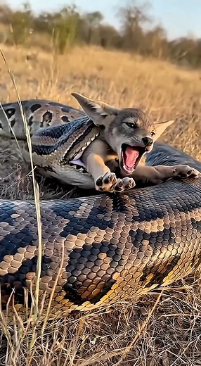 80K views · 666 reactions | Will the python manage to swallow the jackal  #python #jackal #rescue #danger | كشف المجهول | Facebook