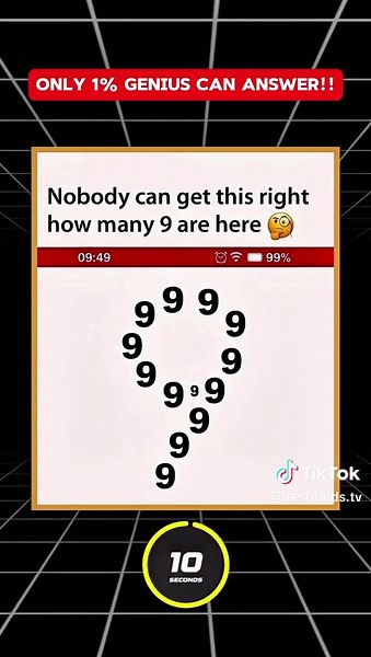 Test Your Eyes: How Many 9s Can You Spot?