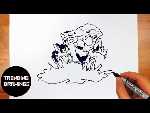 How To Draw FNF Mod Character - Corrupted Spongebob step by step