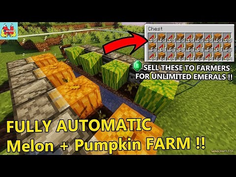 Minecraft Best MELON & PUMPKIN FARM - 1.20+ Farm Tutorial (JAVA + BEDROCK)