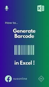 Excel Tips for Making Barcode! 🧑‍💻 . Ish Excel Tutorial mei janege ki kaise Barcode banate hai Excel mei. . Excel Quiz, VBA, Macros Code aur channel se related update ke liye mere broadcast channel ko join kare. Dhanyawad 🙏🏼 . Koi sawal ho to comment mei puchai. 💬 Video Pasand aaya ho to like kijye ❤️ Aur apne dosto ke saath share kijye 📨 #excel #exceltips #exceltricks #exceltipsandtricks #accounting #datamanagement #dataanalysis #DataEntry #susonline | SUS ONLINE