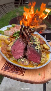 Herb Crusted Venison Rack 🍖🌿🔥 | Over The Fire Cooking by Derek Wolf