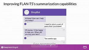 4.2K views · 57 reactions | How can AI summarize customer support chats more effectively? In the Generative AI with LLMs course, learn to fine-tune models like FLAN-T5 using domain-specific datasets like DialogSum to enhance their ability to summarize support conversations. This is just one of the many real-world applications you’ll explore in the course. Sign up here: https://hubs.la/Q032L3Z60 | DeepLearning.AI | Facebook