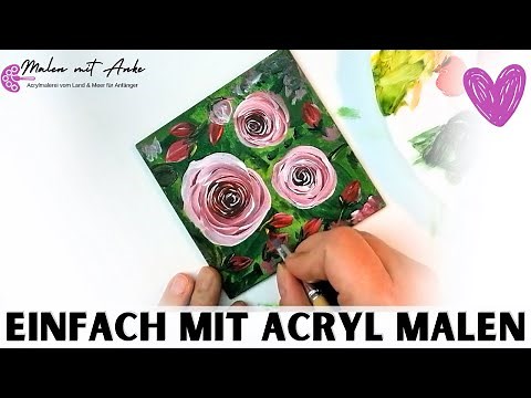 Paint beautiful roses step by step 🌹 Learn to paint flowers with acrylics for beginners