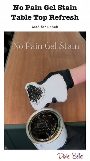 Give your table top a fresh, rich update with Dixie Belle No Pain Gel Stain! 🖌️✨ This easy-to-use, oil-based gel stain delivers deep, even color while highlighting the natural beauty of the wood grain. Whether you’re going for a warm honey glow or a dark espresso finish, No Pain Gel Stain provides a smooth, durable coat that stands up to daily use. Ready to bring your old table back to life? What project are you excited to tackle with No Pain Gel Stain? Shop now: www.dixiebellepaint.com 📸🎨: M