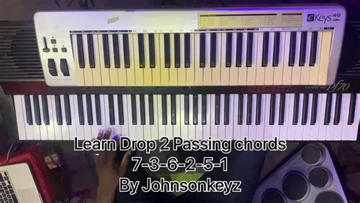 2.4K views · 162 reactions | Learn Drop 2 passing chords 7-3-6-2-5-1 chord progressions that pro do use Key of F Major #johnsonkeyz #drop2 #pianotutorial #pianolessons | Johnsonkeyz Piano Hub | Facebook