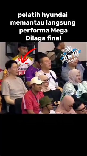Mega was directly monitored by the Hyundai Hillstate coach #volleyball #megawatihangestri #shorts