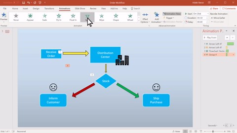 텍스트 또는 개체에 애니메이션 효과 주기