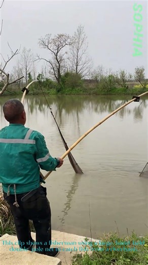 Traditional Hand Net Fishing: Riverbank Cast Net Technique