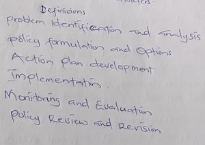 Definitions Problem Identification and Analysis Policy Formulat... | Filo