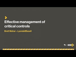 3. Effective management of critical controls
