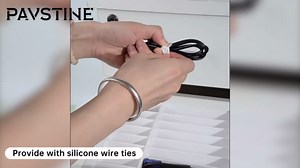 PAVSTINE White Plastic Cable Organizer Box with Adjustment Compartments, Stackable Desk Accessories Storage Case with 7 Wire Ties for Drawer Supplies, Stationery, Battery and Charger Cord Storage