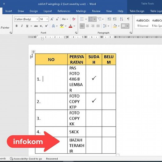 649 Tidying up tables in MS Word