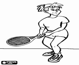 The tennis player during the match coloring page printable game