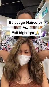 Balayage vs. Full highlight haircolor #miguelized | Threema Salon Ph