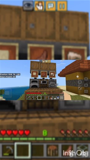 How to make a 3 in 1 automatic smelter and cooking machine #minecraft #build #shorts #mincraftbuilds