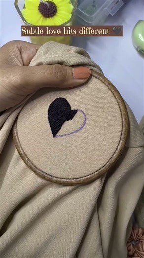 hand embroidered heart hoodie 🖤 | custom hoodie#shorts #handembroidery#embroideredhoodie#art