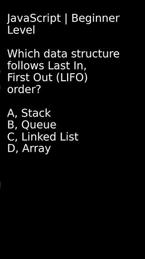 Which Data Structure Follows LIFO Order #datascience #learningpython #developmenthelp