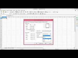 OpenOffice Calc Seitenvorlage festlegen und ändern Querformat Umrandung Kopfzeile Hintergrund ändern