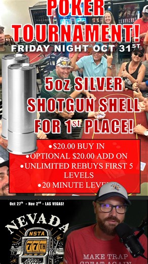 77th Starts next WEEK! Friday night fun at the State Shoot! Poker & Cosmic Trap! Thank you to Mid State Precious Metals & White Flyer for sponsoring these events! | Nevada State Trapshooting Assoc.