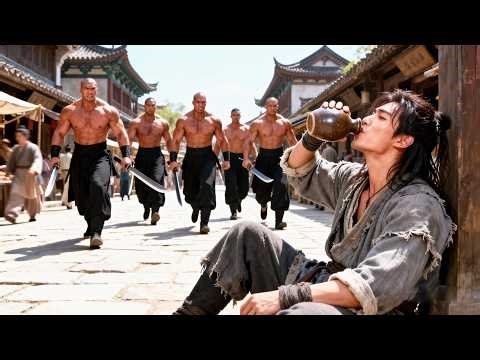 A drunk man is a kung fu master – he uses drunken fist to beat up the bullies!