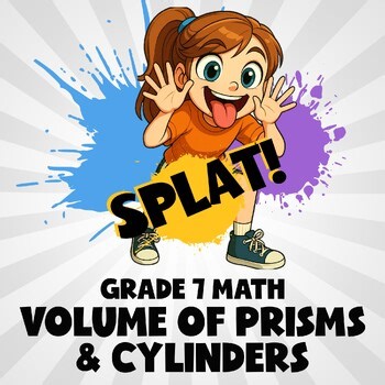 Volume of Prisms & Cylinders SPLAT! Math Game - No Prep Grade 7 Review