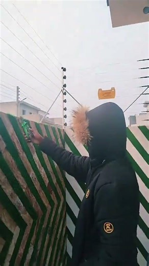 Electric Fence System working #electricfence #construction #wallsecurity #securitysystem