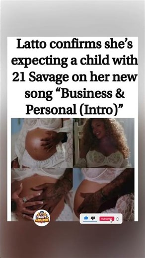 👶🏽💔🎤 Latto confirms she’s expecting a child with 21 Savage on her new song #aa23 #shorts