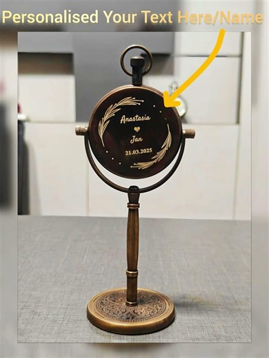 Personalized Vintage Brass Table Clock 4" – Handcrafted Retro Desk Clock, Antique Brass Home Office Decor Tabletop Showpiece - Etsy