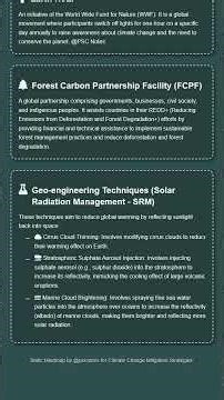 Climate Change Mitigation Strategies e.g., renewable energy, carbon capture, afforestation