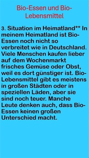 Bio-Essen: Vorteile & Nachteile. #deutschlernen #goethe #presentation B1 - B2