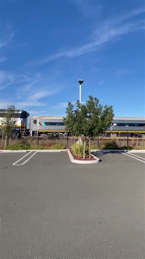 Amtrak San Joaquin Train 715 passing Oakley Park & Ride in Oakley, CA