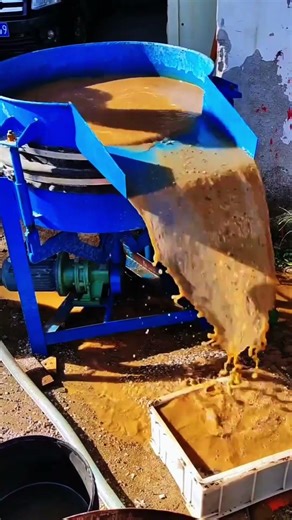 Minerals are sorted by specific gravity using water flow pulsation.