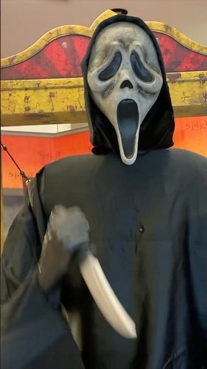 Spirit Halloween Ghost Face Animatronic Goes Full Attack Mode!