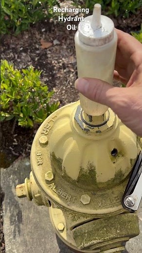 Adding oil to a mueller fire hydrant #mueller #hydrant #maintenance #firehydrant