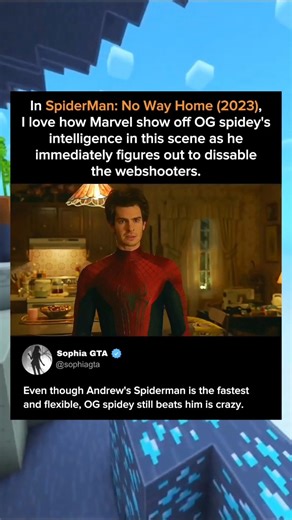 In Spider-Man: No Way Home (2021) when the two Spider-Men fight each other