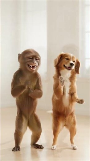 chat et chien dansent #funny