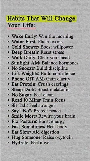 20 Habits That Will Transform Your Life