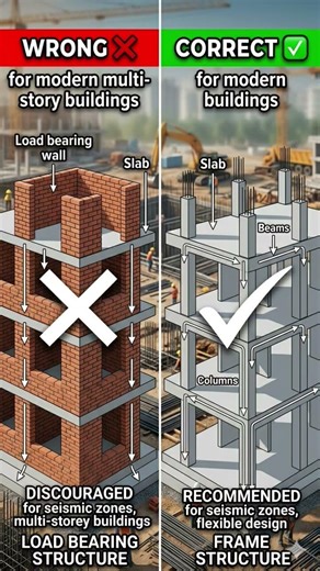 Load Bearing vs Frame Structure 🏗️ | Which is Better for Modern Buildings? | Civil Engineering