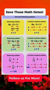 Solving Equations Math Notes | Math Tricks Tutorial