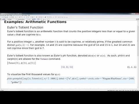 Number Theory in Maple