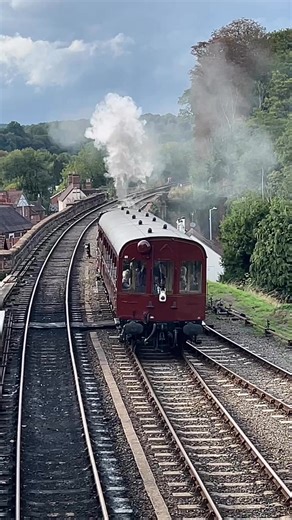 Auto train at Bewdley Station. The driver is in the front of the carriage with a mechanically linked regulator and brake attached to the loco. 1450 is the engine at the back doing the work. SVR gala September 2025 #severnvalleyrailway | SiCol Transport Publishing