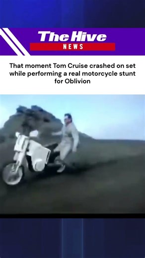 That moment Tom Cruise crashed on set while performing a real motorcycle stunt for Oblivion