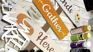 Let's take this Dollar Tree Fall sign and turn it into a spooky Halloween sign! #diy #dollartree #dollartreehalloween | Creating Through Chaos