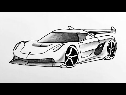 How to Draw a Sports Car Ferrari - How to Draw Luxury Sports Car - Step By Step Luxury Cars Drawing