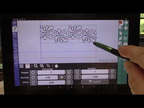 Quilt EZ Butler Filling in the TOP Row of a Nested Pantograph