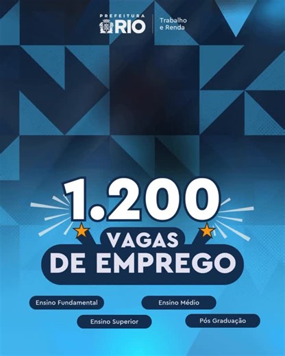 SECRETARIA MUNICIPAL DE TRABALHO E REDENDA DO RIO on Instagram: "Nesta semana, a Secretaria Municipal de Trabalho e Renda (SMTE), divulga 1.200 vagas de emprego. 📲 Para se candidatar, basta acessar o link presente na nossa bio, e preencher o formulário CADASTRO DE CURRICULOS NO BANCO DE OPORTUNIDADES. ⚠️ Atenção! O preenchimento do formulário NÃO garante a vaga, e a contratação é definida pela própria empresa parceira. Mas se você é daqueles que prefere um atendimento presencial, compare
