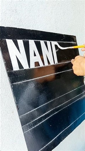 Brush Lettering Magic on Signboard ✨ #shorts